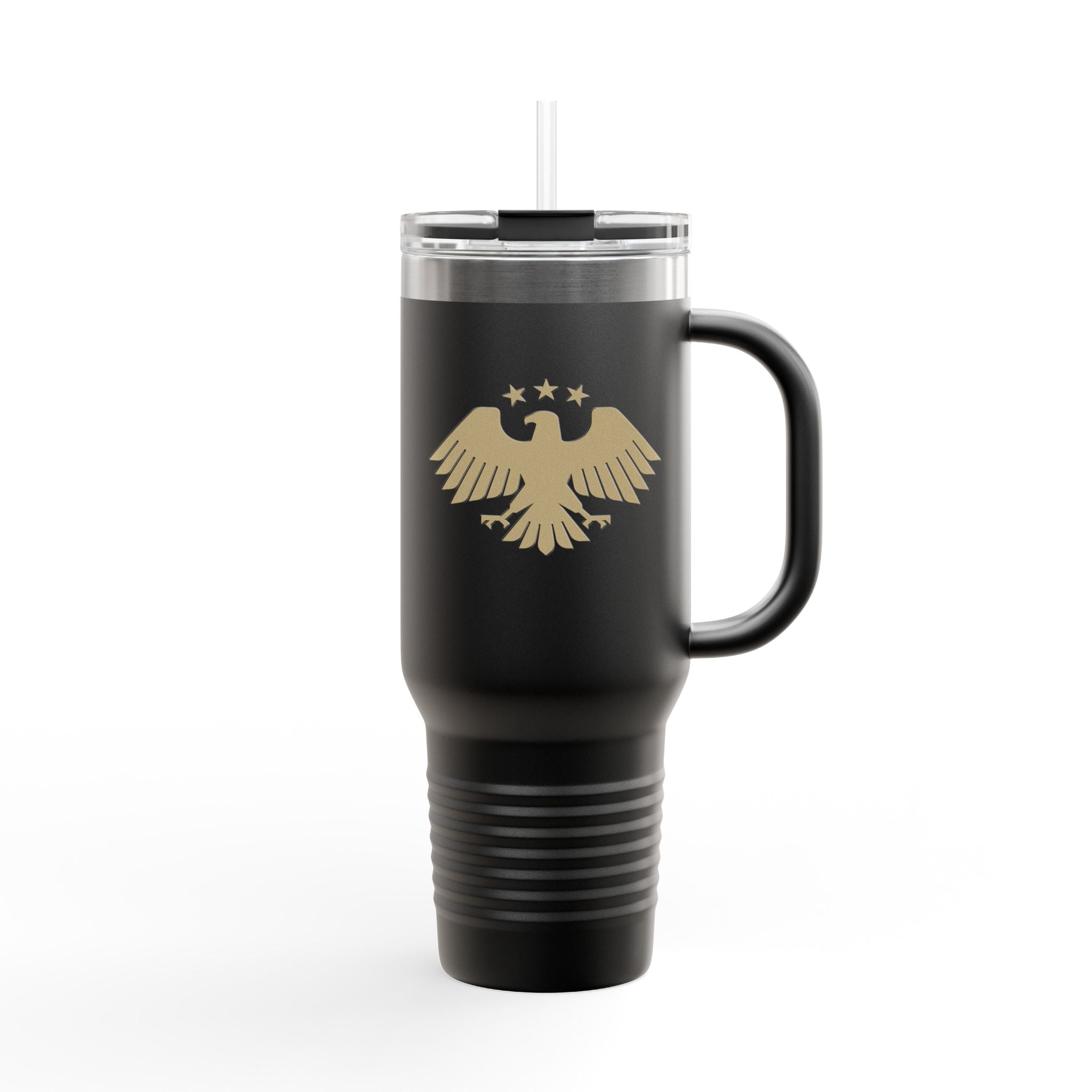 Gold Eagle Insulated Travel Mug, 40oz - Perfect for Commuters, Outdoor Adventures, Gifts, Coffee Lovers, and Travel Enthusiasts