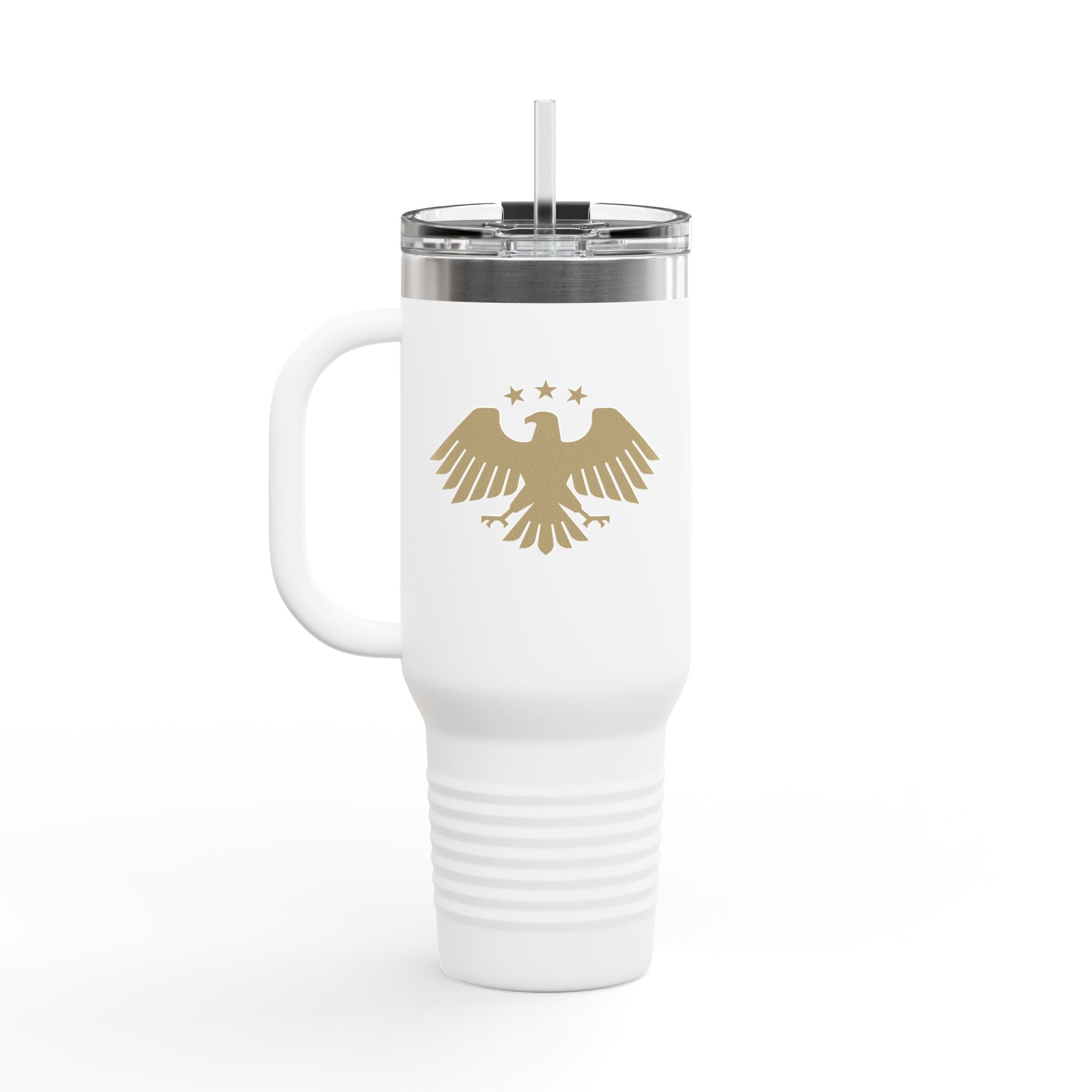 Gold Eagle Insulated Travel Mug, 40oz - Perfect for Commuters, Outdoor Adventures, Gifts, Coffee Lovers, and Travel Enthusiasts