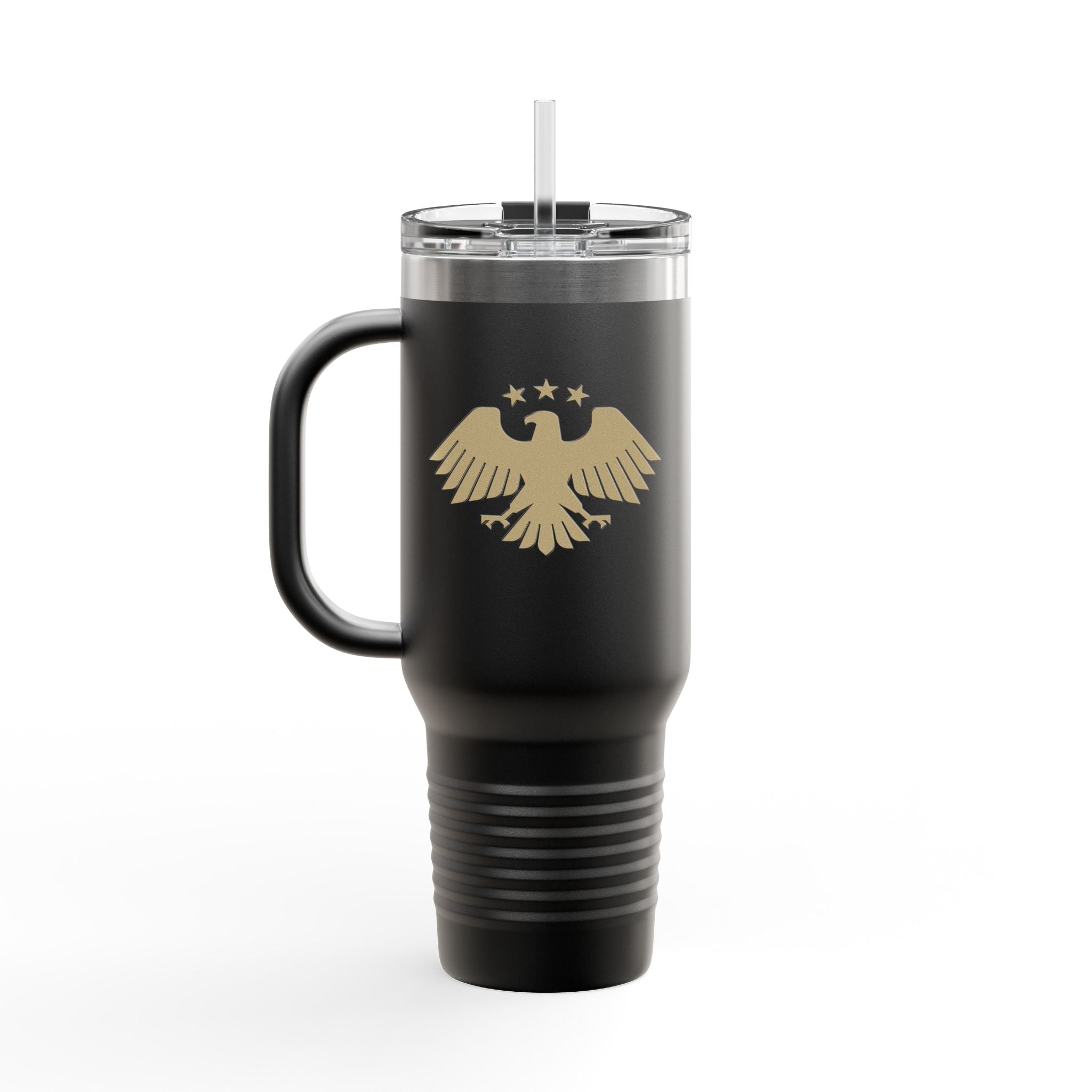 Gold Eagle Insulated Travel Mug, 40oz - Perfect for Commuters, Outdoor Adventures, Gifts, Coffee Lovers, and Travel Enthusiasts